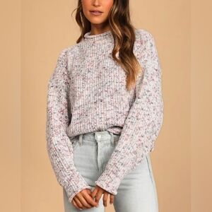 Lulus Casually Cozy Melange Chenille Pullover Sweater